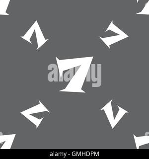 Nummer sieben Symbol Zeichen. Nahtlose Muster auf einem grauen Hintergrund. Vektor Stock Vektor