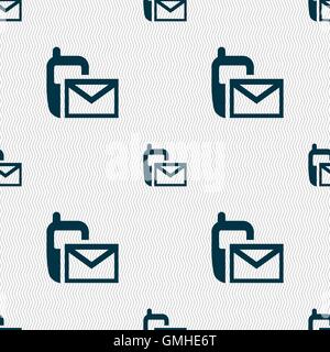 Symbol "Mail". Briefumschlag-Symbol. Nachricht Sms Zeichen. Nahtlose abstrakten Hintergrund mit geometrischen Formen. Vektor Stock Vektor