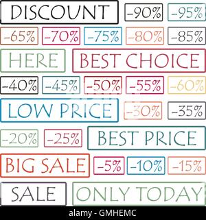 Stempel-Set, Vektor-Illustration. Stock Vektor