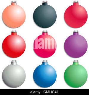 Ein Set Christbaumschmuck, Vektor-Illustration. Stock Vektor