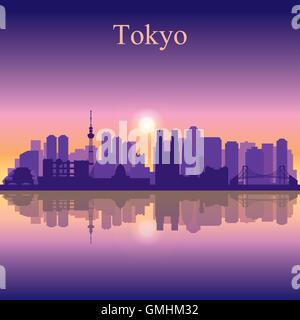 Tokyo City Skyline Silhouette Hintergrund Stock Vektor