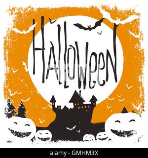 Halloween-Illustration mit isolierten Grenzen Stock Vektor