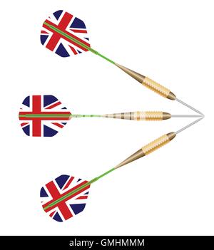 Darts mit Union Jack-Flagge Stock Vektor