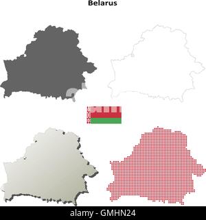 Belarus Otline Karte gesetzt Stock Vektor