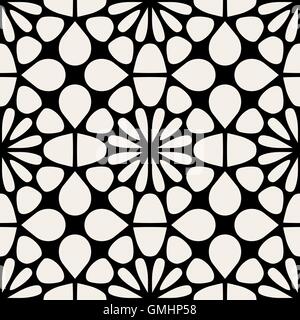 Vector Black & weiß nahtlose geometrische quadratischen Raster Lochmuster Stock Vektor