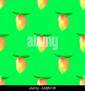 Nahtlose Mango-Frucht-Muster Stockfoto