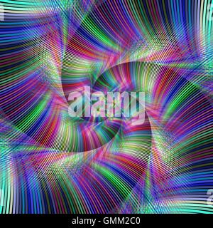 Bunte psychedelische Spirale Fraktal-Hintergrund-design Stock Vektor