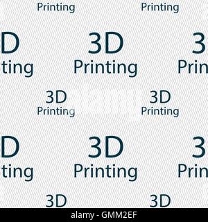 3D Drucken Zeichen Symbol. 3D-Druck Symbol. Nahtlose Muster mit geometrischen Struktur. Vektor Stock Vektor