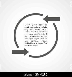 zwei Pfeile-Symbol und Kreis Stock Vektor