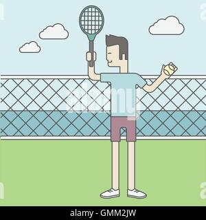 Tennis Spieler Mann. Stock Vektor