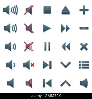 Media-Icons, Vektor-Illustration. Stock Vektor