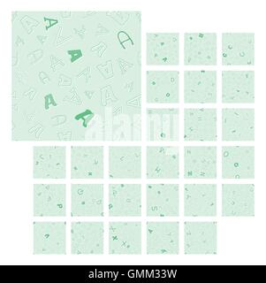 nahtlose Muster mit Zeichen A - Z Stock Vektor