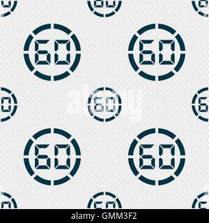 60 zweite Stoppuhr Symbol Zeichen. Nahtlose abstrakten Hintergrund mit geometrischen Formen. Vektor Stock Vektor