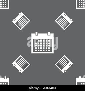 Kalender-Schild-Symbol. Tagen Monat Symbol. Schaltfläche "Datum". Nahtlose Muster auf einem grauen Hintergrund. Vektor Stock Vektor