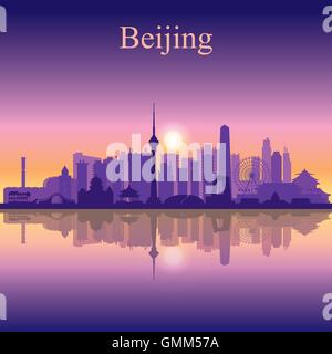 Beijing Stadt Skyline Silhouette Hintergrund Stock Vektor