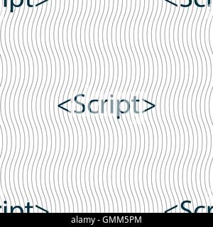 Skript-Schild-Symbol. JavaScript Codesymbol. Nahtlose Muster mit geometrischen Struktur. Vektor Stock Vektor