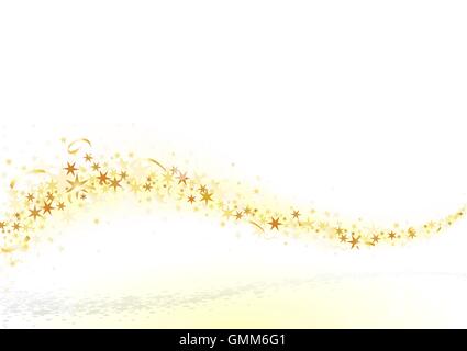 Welle, goldenen Sternen und Konfetti Stock Vektor