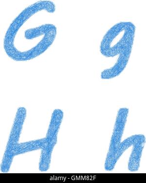 Skizze-Schriftsatz - Buchstaben G, H Stock Vektor