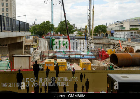 Bauarbeiten, Waterloo Station, London Stockfoto