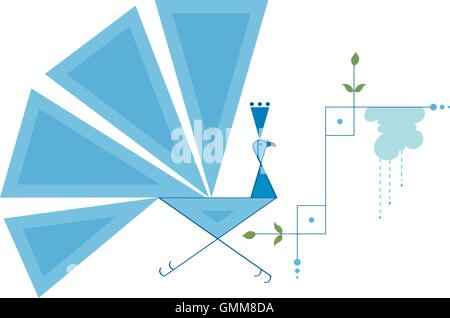 Peacock künstlerische Hand gezeichnet Stock Vektor