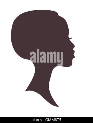 Afrikanische Frauen-Gesicht-silhouette Stock Vektor