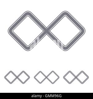 Graue Endlosschleife Logo Design Sets Stock Vektor