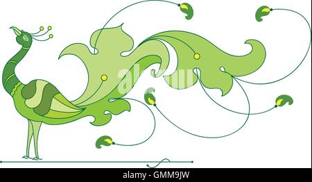 Peacock künstlerische Hand gezeichnet Stock Vektor