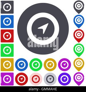 Farbe-Navigation-Icon-set Stock Vektor