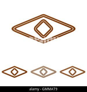 Braune Linie Auge Logo Design Sets Stock Vektor