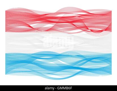 Wave Line Flagge Luxemburgs Stock Vektor