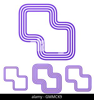 Violette Linie Wissenschaft Logo Design Sets Stock Vektor