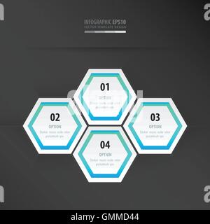 Sechseck-Präsentation-Neon blau Stock Vektor