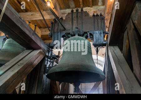 Kopenhagen, Dänemark - 15. August 2016: Die Glocke im Turm Vor Frue Kathedrale Stockfoto