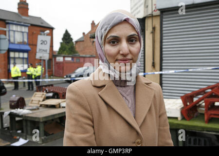 Selma Yaqoob, ehemaliger Führer und stellvertretender Vorsitzender der Respekt-Partei und der ehemalige Birmingham Stadtrat. Stockfoto