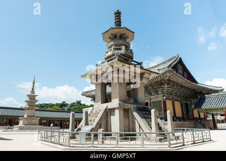 Gyeongju, Südkorea - 18. August 2016: die Stein-Pagode Dabotap im Bulguksa-Tempel, Südkorea. Stockfoto