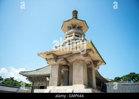 Gyeongju, Südkorea - 18. August 2016: die Stein-Pagode Dabotap im Bulguksa-Tempel, Südkorea. Stockfoto