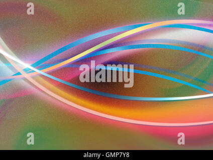 Farbige geschwungene Streifen und leuchtende Wellen auf Regenbogen gefrostet Hintergrund Stockfoto