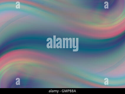 Bläulich grünen Hintergrund der welligen Kurven und Regenbogen-Fluss-Pastell-Töne Stockfoto