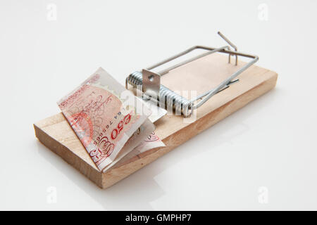 Mouse Trap 50-Pfund-note Stockfoto