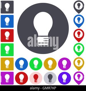 Farbe-Glühbirne-Icon-set Stock Vektor