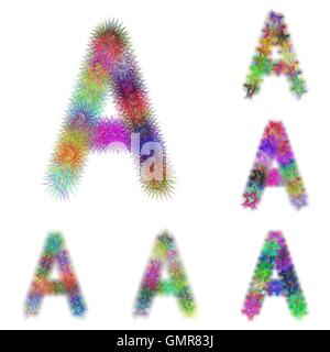 Glücklich bunte Fraktale Schriftsatz - Buchstabe A Stock Vektor