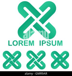 Gekrümmte Linie Logo Design Sets Stock Vektor