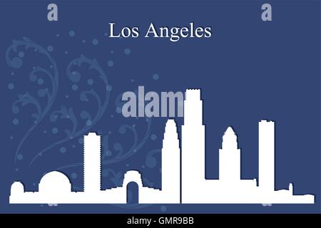 Los Angeles Stadt Skyline Silhouette auf blauem Hintergrund Stock Vektor