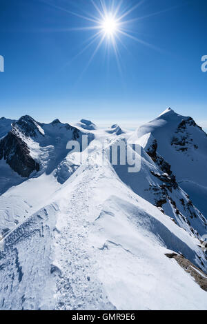 Am Liskamm Traveverse, Monte Rosa Massiv, Italien, Alpen, Europa, EU Stockfoto