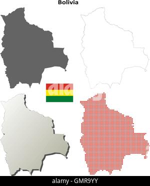 Bolivien-Umriss-Karte gesetzt Stock Vektor