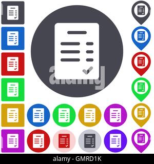 Verifizierte Icon-Set Farbe Stock Vektor