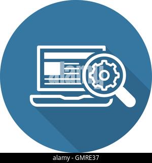 Optimierung der Suche. Flaches Design. Stock Vektor