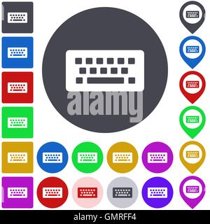 Farbe-Funktastatur-Icon-set Stock Vektor