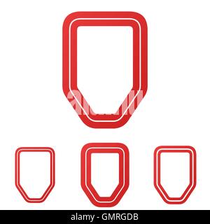 Rote Linie Verteidigung Logo Design Sets Stock Vektor