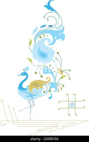 Peacock künstlerische Hand gezeichnet Stock Vektor